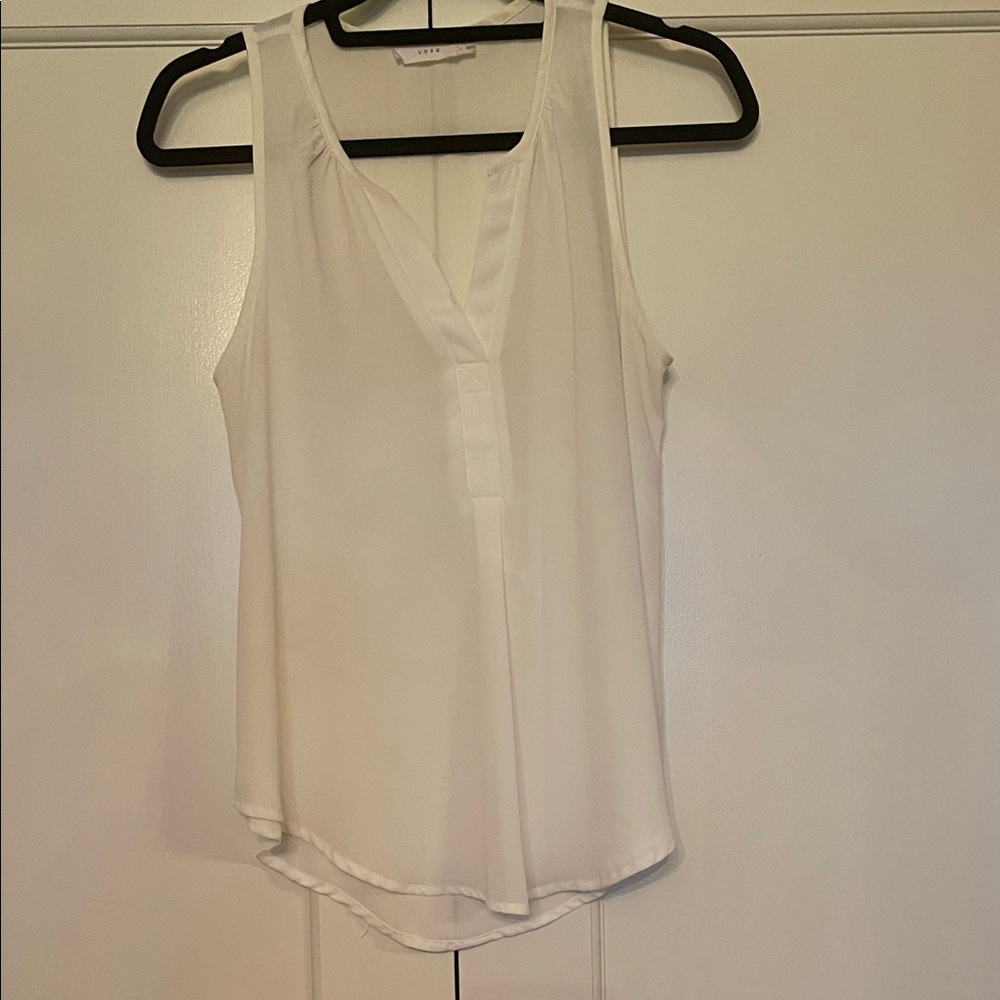 White Sleeveless V-Neck Blouse - Classic Women's Top